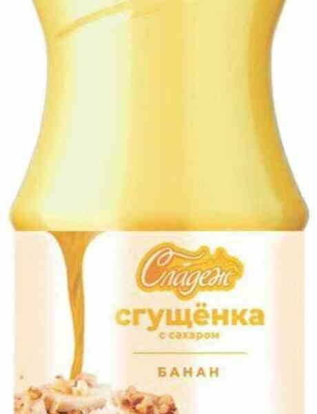 Продукт молокосодержащий сгущенный Сладеж сгущенка с сахаром со вкусом банана 7%