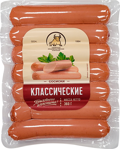 

Сосиски Сибирская продовольственная компания Классические 360 г