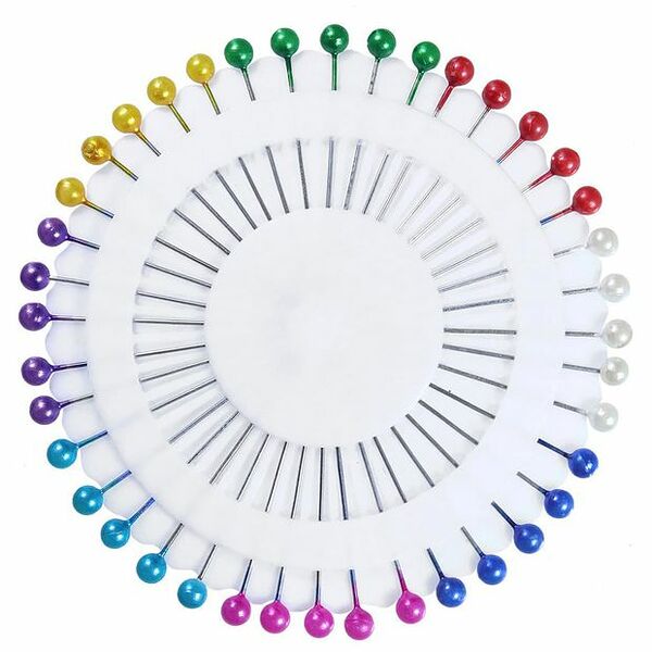 Булавки на пластине Дамское счастье с цветной головкой, 1 упаковка