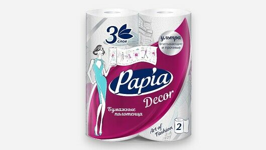 Бумажные полотенца Papia Décor 3-сл 2 шт