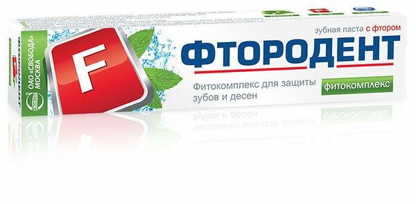 Зубная паста Фтородент Фитокомплекс с фтором 62 г