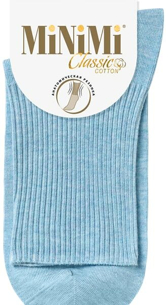 Носки женские MiNiMi Cotone 1203 меланж Blu Сhiaro светло-голубой Размер 39-41