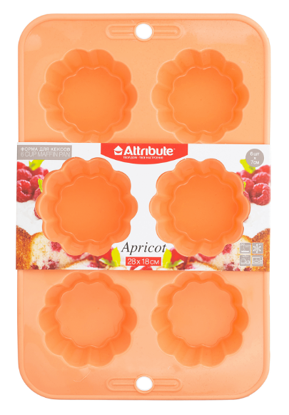 Форма для кексов Attribute Bake Apricot 6шт