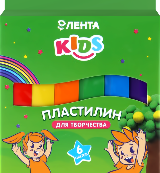 Пластилин ЛЕНТА 6 цветов, 6шт