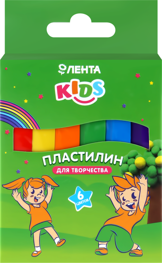 

Пластилин ЛЕНТА 6 цветов, 6шт