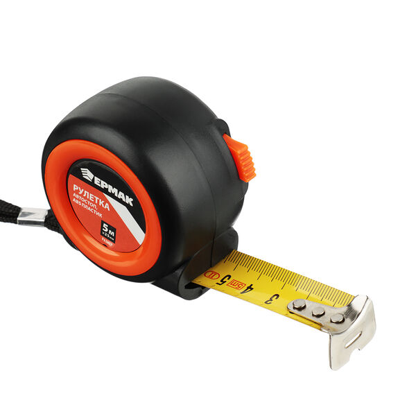 Ермак рулетка автостоп, abs пластик, 5мх25мм