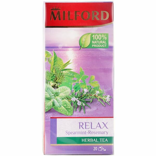 Чайный напиток Milford Relax Мята-Розмарин, 20×