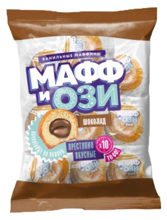 

Маффины ванильные Мафф и Ози с начинкой шоколад 450 г