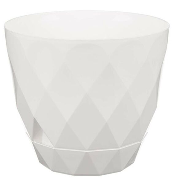 Горшок для цветов Лаурель с поддоном, 22 см, 4.5 л, белый