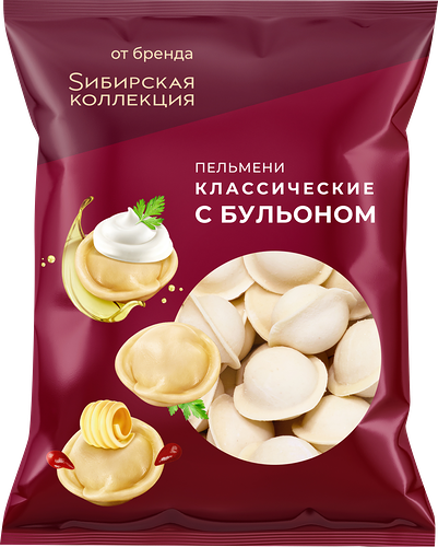 Пельмени Сибирская коллекция классические с бульоном, 600 г
