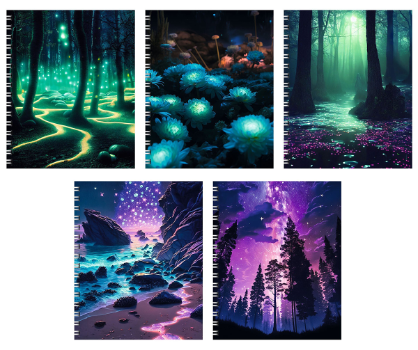 Тетрадь Listoff Фантастические пейзажи A5 клетка, 96 л, в ассортименте