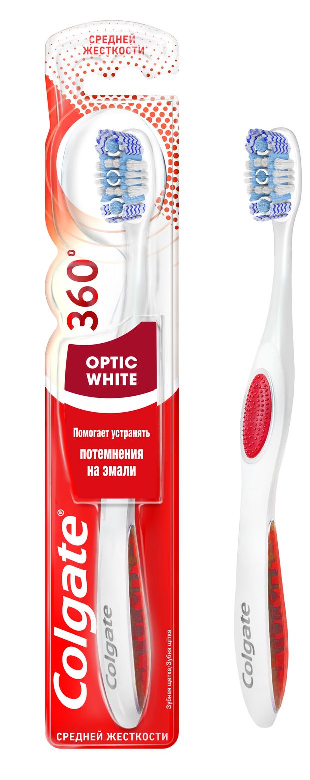 

Зубная щетка Colgate Optic White средней жесткости цвет в ассортименте