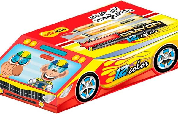 Набор цветных мелков Colokit Машина восковые 12 цветов