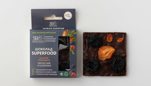Шоколад Sweet Bean на сиропе топинамбура Чернослив и Клубника 