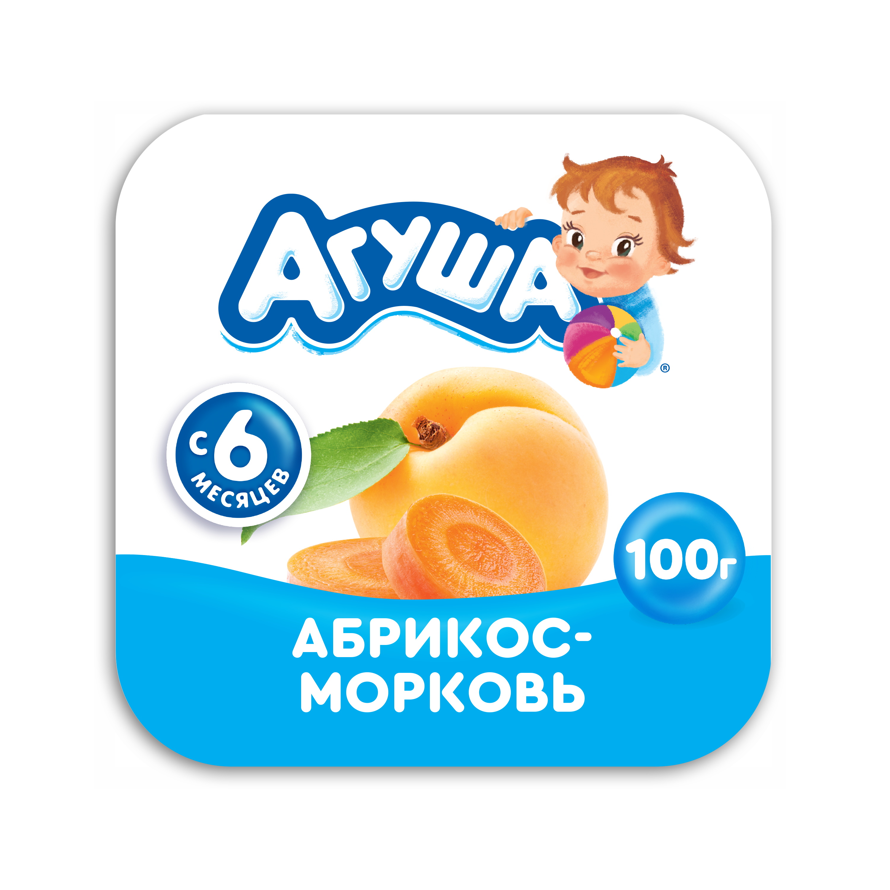 

Творог фруктовый Агуша Абрикос-морковь 3.9% с 6 месяцев 100 г