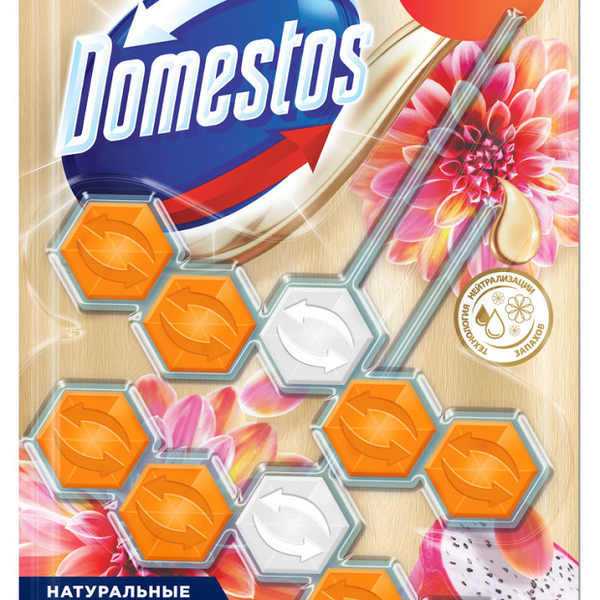 Блок Domestos Power 5+ Экзотический Букет для очищения унитаза 2×50г
