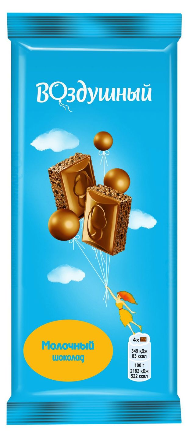 

Шоколад Воздушный молочный пористый 80 г