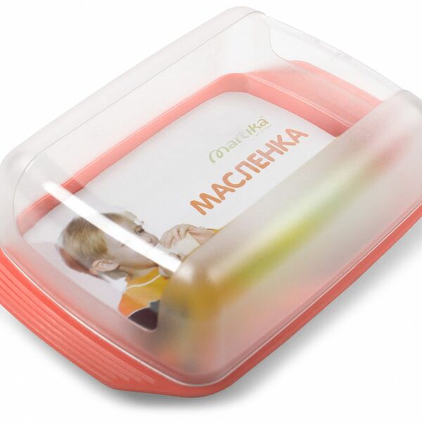 Масленка с прозрачной крышкой MARTIKA в ассортименте