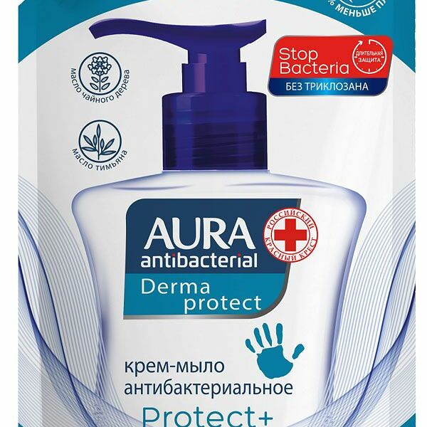 Крем-мыло Aura Derma Protect антибактериальное 500 мл