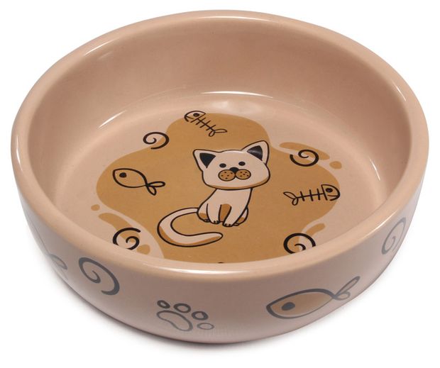 

Миска для животных Triol Кошечка керамическая 350 мл