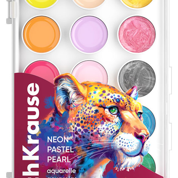 Акварель ErichKrause Pearl, 17 цветов