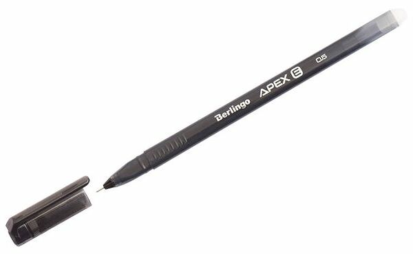 Ручка гелевая стираемая Berlingo Apex E 0,5 мм трехгранная, черный