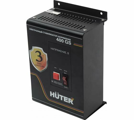 Стабилизатор HUTER 400GS (однофазный, 110 В - 260 В, 2,4 А, 0.45 кВт, 50 Гц, розеток – 2, LED-дисплей)
