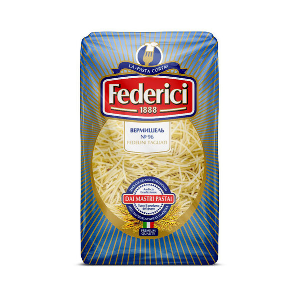Макаронные изделия Федеричи №096 Fedelini tagliati Вермишель гр А из тв сортов пшен 500г