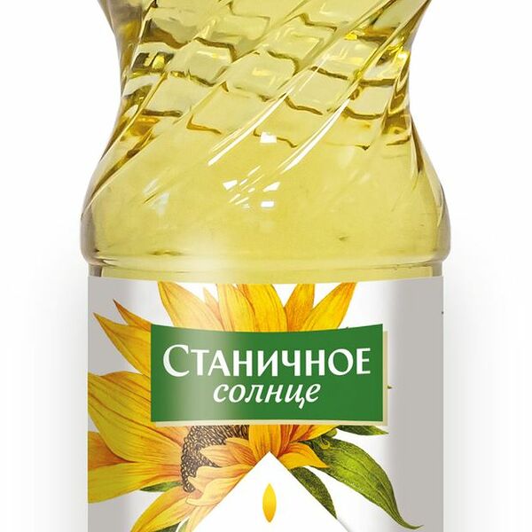 Масло подсолнечное Станичное солнце рафинированное дезодорированное вымороженное, высший сорт, 1 л