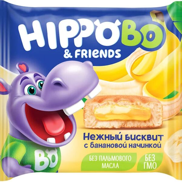 Пирожное Hippo Bo & friends с банановой начинкой