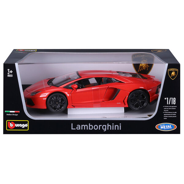Машинка die-cast  Lamborghini Aventador LP700-4 1:18 оранжевая открывающ двери Bburago 18-11033