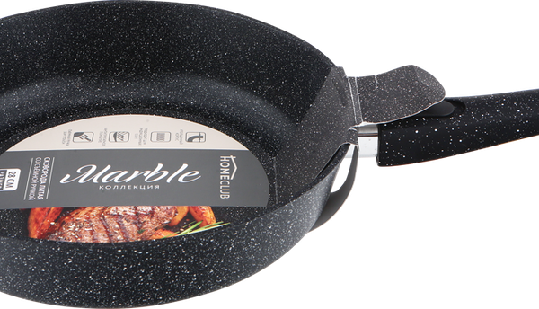 Сковорода HOMECLUB Marble 28см литая со съемной ручкой soft touch HC-28I-SR