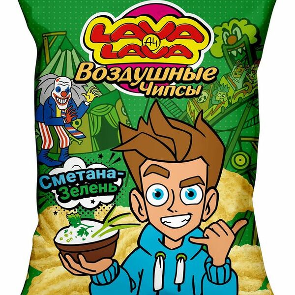 Чипсы Lava Lava картофельные со вкусом сметана и зелень, 50 г