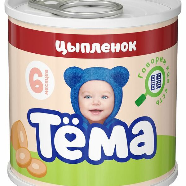 Пюре мясное Тема цыпленок с 6 месяцев, 90г