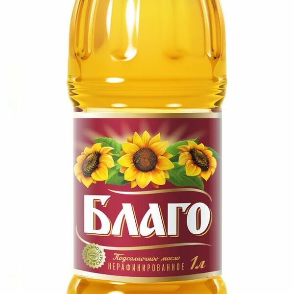Масло подсолнечное Благо нерафинированное 1 л