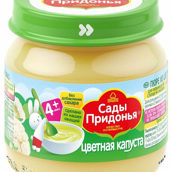 Пюре Сады Придонья Цветная капуста с 4 месяцев, 80 г