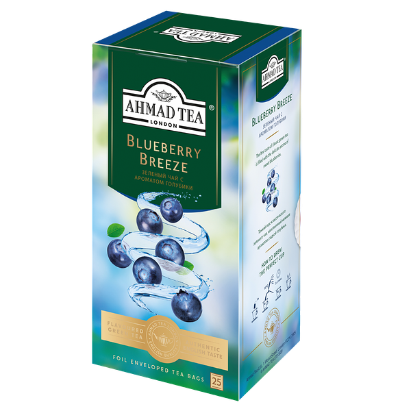 Чай с Голубикой зеленый Ahmad р/п с ярлыком 25х1,8г в фольге