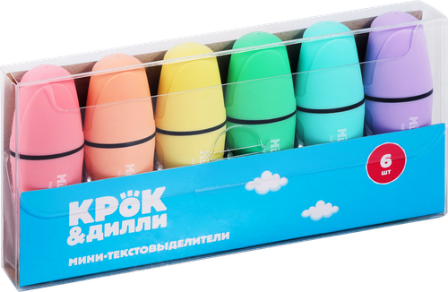 

Набор мини-текстовыделителей Крок&Дилли, 6 цветов