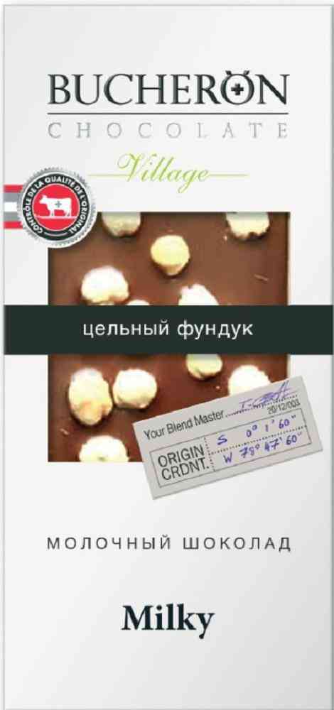 

Шоколад молочный Bucheron Village с цельным фундуком 85 г