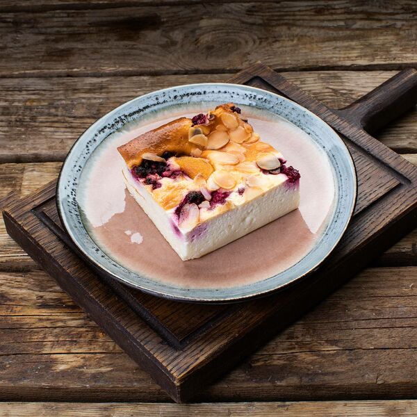 Запеканка Малина-Персик