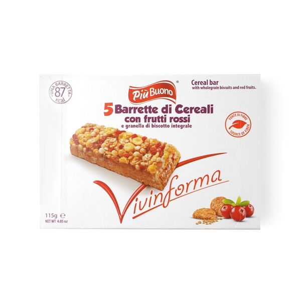 Батончик Piu Buono злаковый с ягодами 115 г