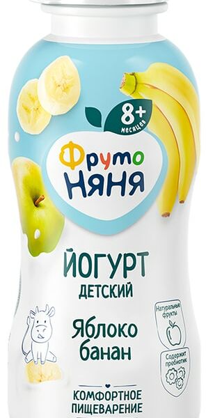 Йогурт ФрутоНяня Яблоко-Банан 2.5% с 8 месяцев 200г