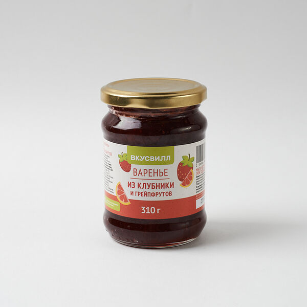 Варенье ВкусВилл из клубники и грейпфрута, 310г