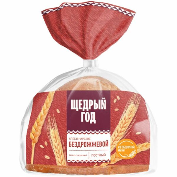 Хлеб Щедрый год бездрожжевой ржано-пшеничный нарезанная часть изделия 300г