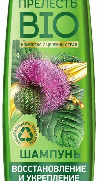 Шампунь для волос Прелесть Bio Восстановление и укрепление с репейным маслом 400мл