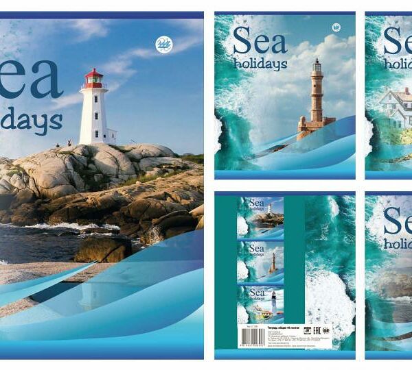 Тетрадь общая клетка 48л серия Маяки №384-23