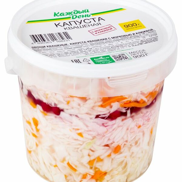Капуста квашеная Каждый день с клюквой 900 г