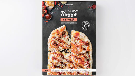 Пицца римская ВкусВилл с курицей и соусом Барбекю, замороженная