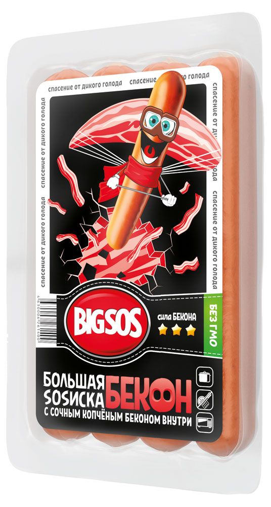 

Сосиски Сибирская ПК Большая SOSиска Бекон 380 г