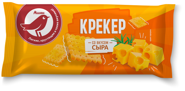 Крекеры АШАН Красная птица со вкусом сыра, 50 г